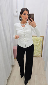 CARDIGAN  ARRICCIO BIANCO ART.552